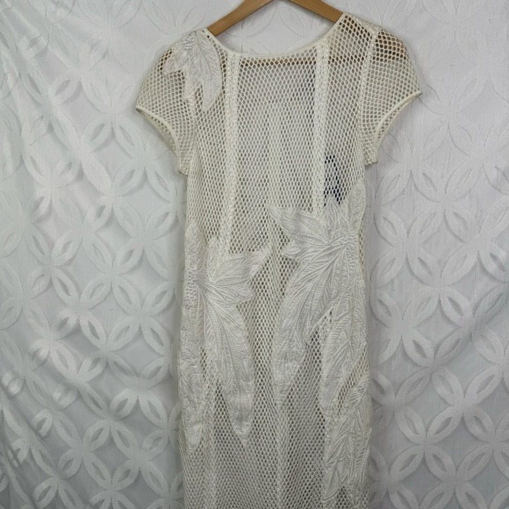 Rebecca Minkoff White Ivy Embroidered Zip Sheer Mesh Dress‎ Size 4 NWT $398 - Picture 3 of 8
